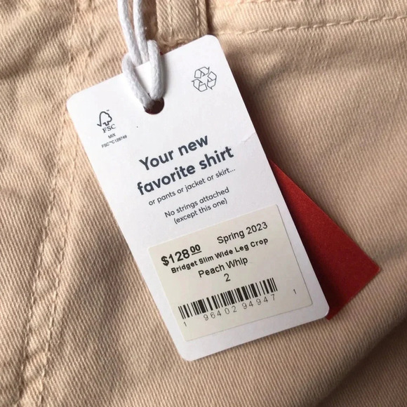 Marine Layer Pants Women’s 2 Peach Whip Pink NWT Bridget Wide Leg Crop Preppy - Picture 5 of 11